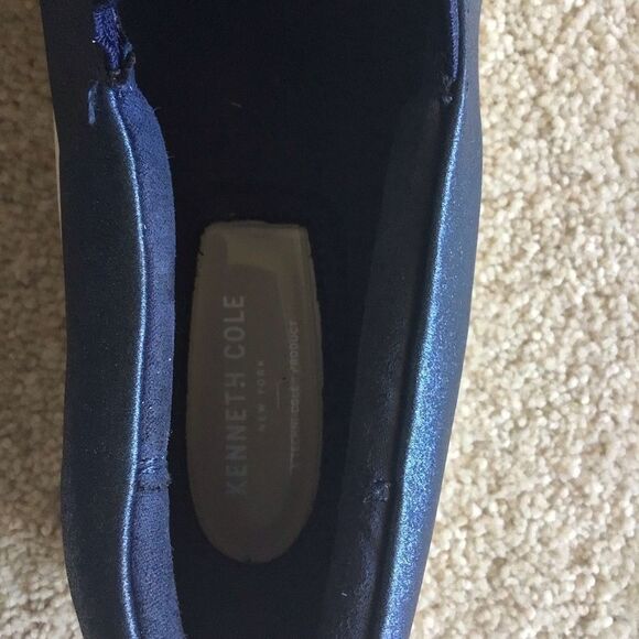 Kenneth Cole Metallic Navy Blue Ruffled Slip-On Shoes - Picture 6 of 10